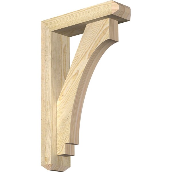 Ekena Millwork Imperial Craftsman Rough Sawn Bracket w/ Offset Brace, Douglas Fir, 4"W x 14"D x 22"H BKT0402X14X22IMP04RDF - main